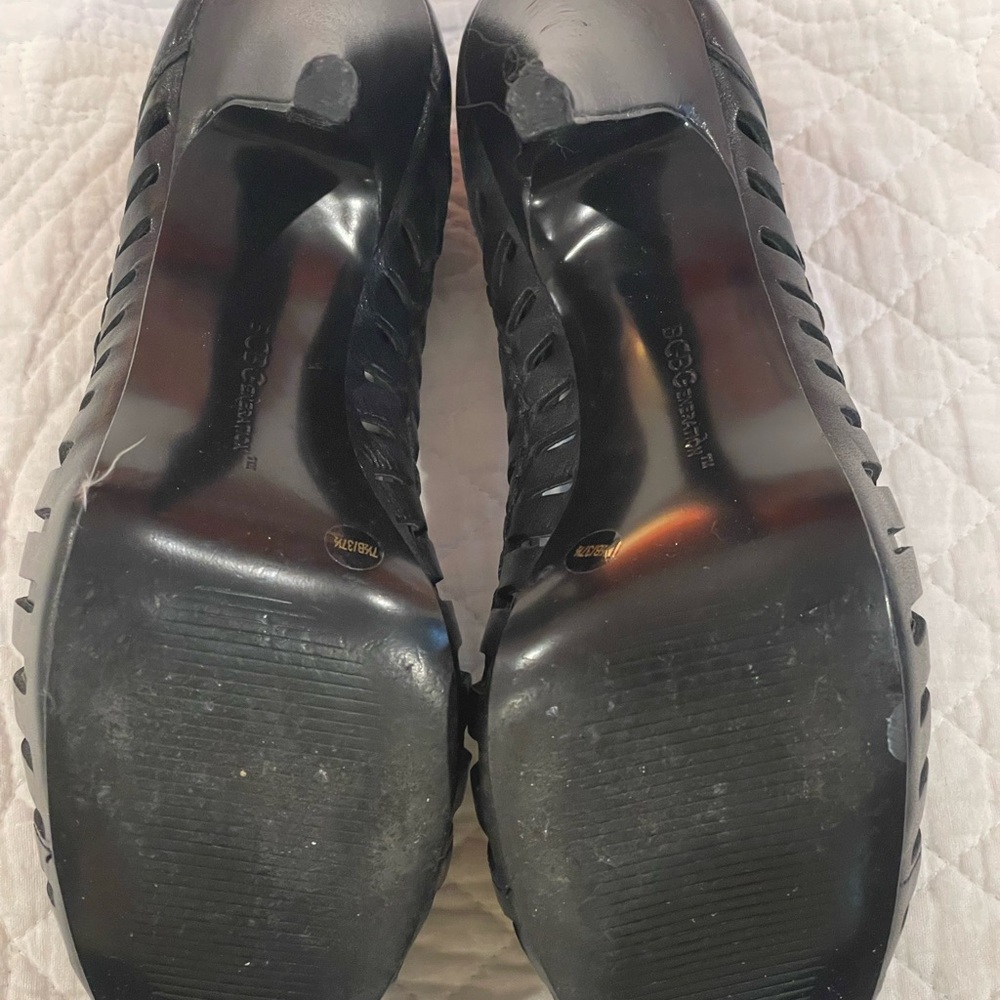 Bcbgeneration Black Leather 4” Platform Heels - image 3